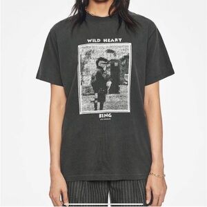 Anine Bing Wild Heart Graphic Tee - Black